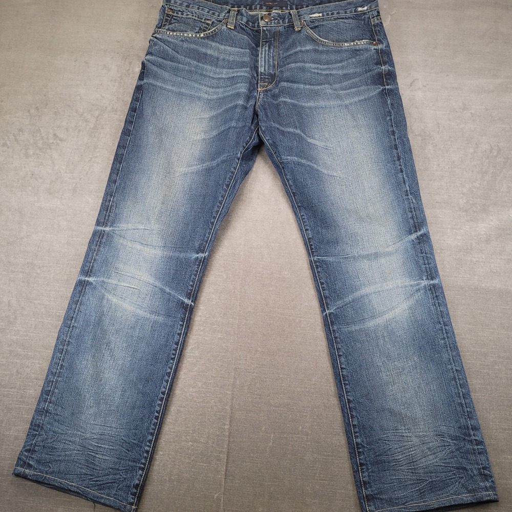 Agave Copper Y2K Mens Size 38 Straight‎ Leg Distressed Blue Jeans Made USA